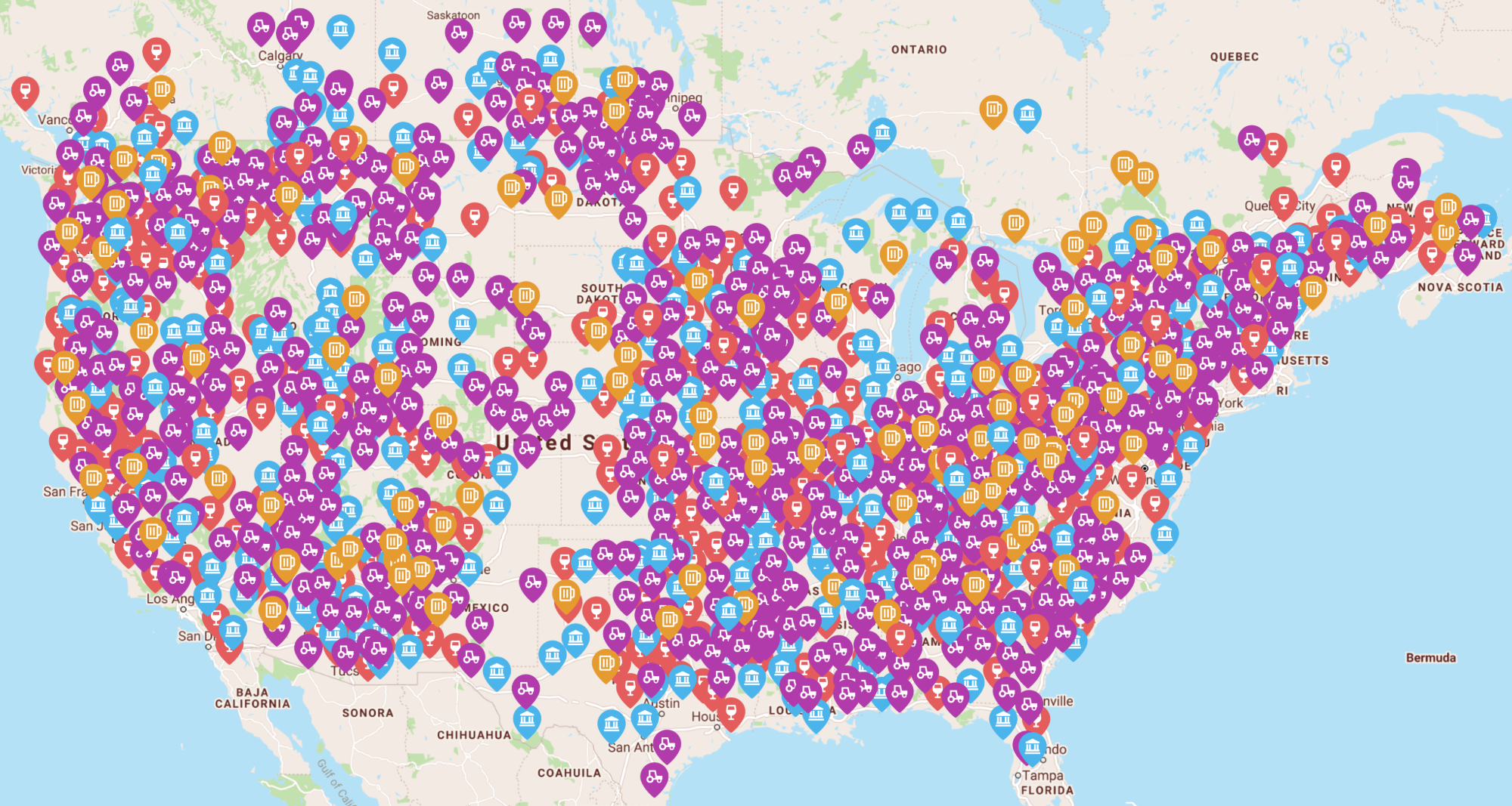 Harvest Hosts Map